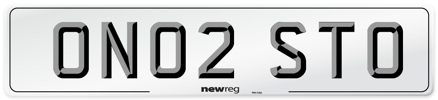 ON02 STO Number Plate from New Reg